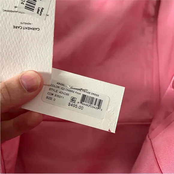 Milly Pink Fringe Strapless Dress XS - Picture 3 of 5